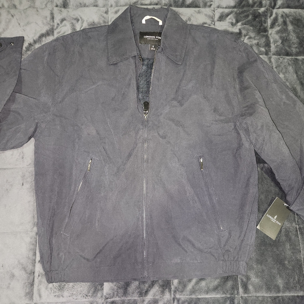London Fog Collection Weatherproof Golf Jacket Microfiber Navy NWT Size Small
